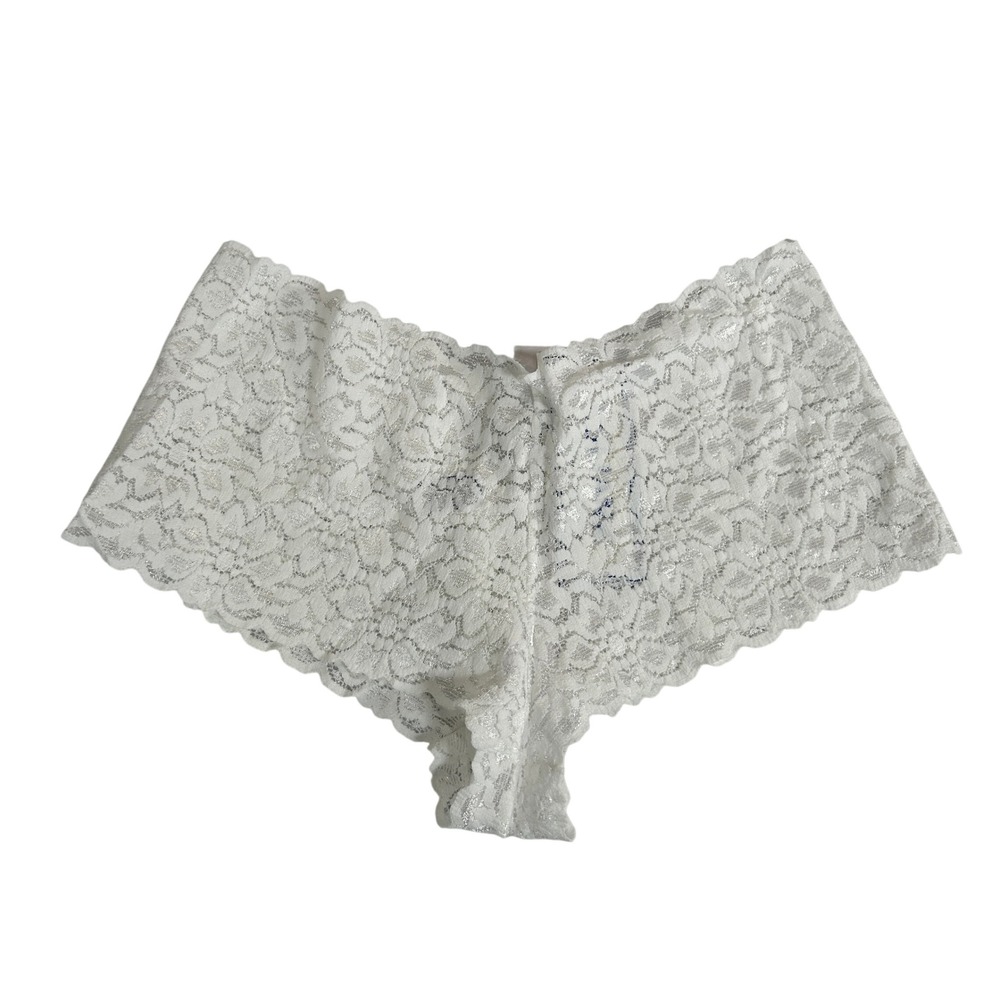 Zuliana VTG Y2K White Floral Lace Boy Short Panties NWT Size L Made Brazil NWT